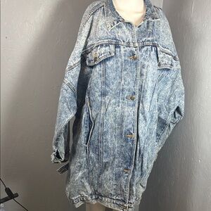 Acid Wash Blue Women's Jean Jacket size 3X KOMITOR Brand